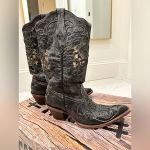 Corral Vintage Ladies Black Lizard Inlay Boots